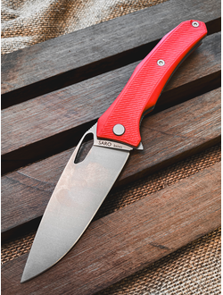 Складной нож Бизон сталь Elmax, рукоять G10, цвет красный