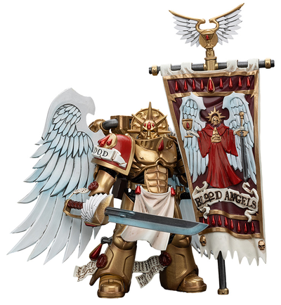 Знаменосец Сангвинарной гвардии Кровавых Ангелов (Warhammer 40k) - КОЛЛЕКЦИОННАЯ ФИГУРКА 1/18 Blood Angels Sanguinary Guard Sanguinary Ancient (JT6199) - JOYTOY