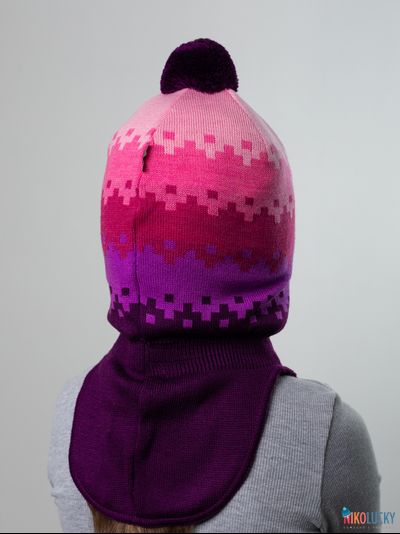 Шапка-шлем  20101-06, цвет сливовый,сиреневый,розовый р. 50-52