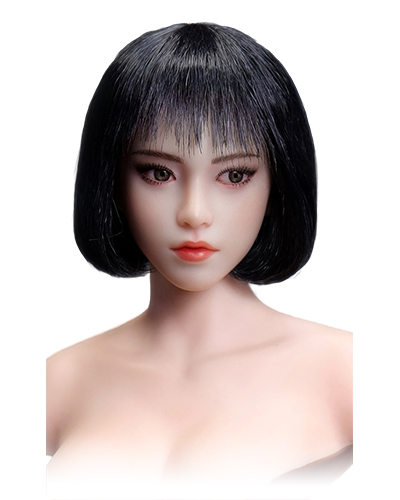 Женская голова (скульпт) с черным каре и подвижными глазами - 1/6 scale Asian female head sculpt with movable eyes Taozi (YMT114A) - YMTOYS