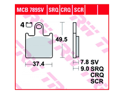 Тормозные колодки TRW MCB789SV для Kawasaki (Sinter Street SV)