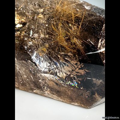 Рутил  в дымчатом кварце. Россия.   195*110*65мм