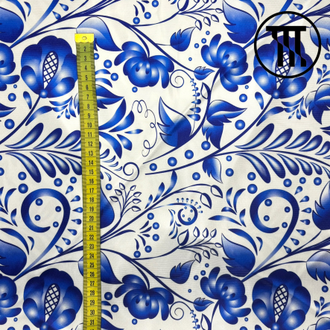 Тафта принт Гжель 4