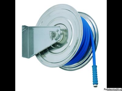 Барабан ручной для рукава 50м. 3/8" или 35м. 1/2"(нерж.)  1/2"ш. 1/2"ш. 200 бар.