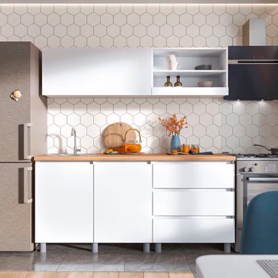 Хелен кухонный гарнитур 1,7м Белый/Белый