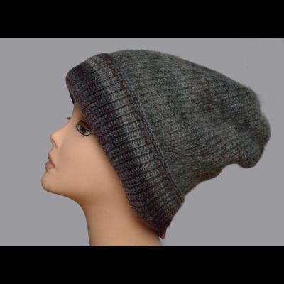 Шапка бини вязаная Vizio Италия 6186 темно - серая