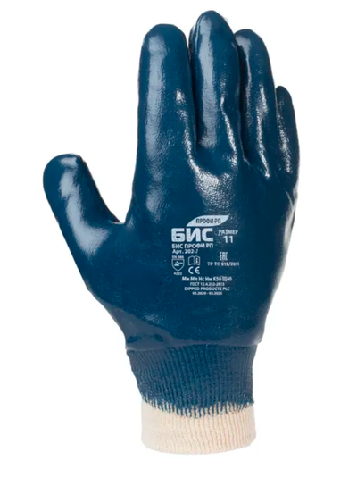 Перчатки БИС ПРОФИ РП полный облив нитрил, резинка