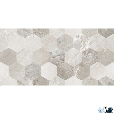 Плитка настенная Eurotile Istambul Grey Decor 30 х 60 см под мрамор