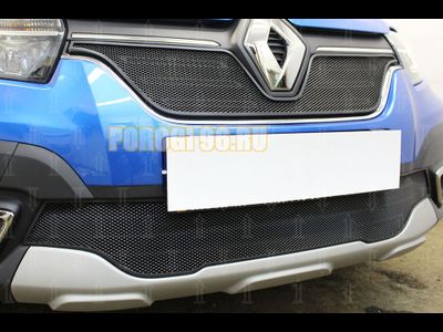 Защита радиатора Renault Logan Stepway 2018- / Renault Sandero Stepway 2018- (black низ)