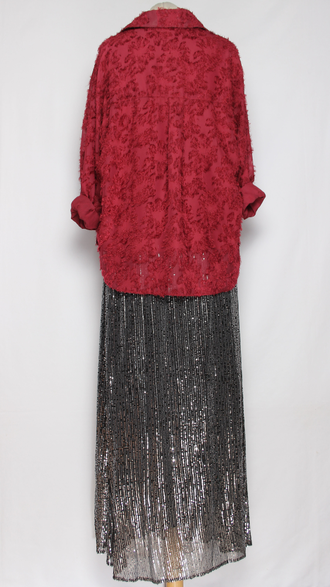 РУБАШКА ВИСКОЗА "Травка" красная р.48-54