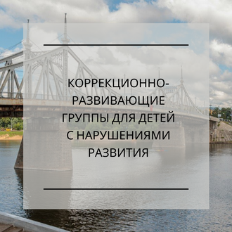 Коррекционно-развивающие группы для детей с нарушениями развития
