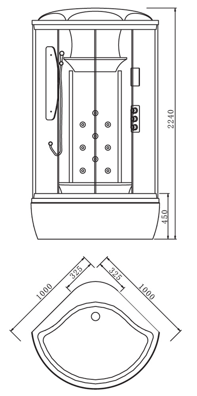 Душевая кабина ASANAS AS-2302 (1000*1000*2240) с парогенератором