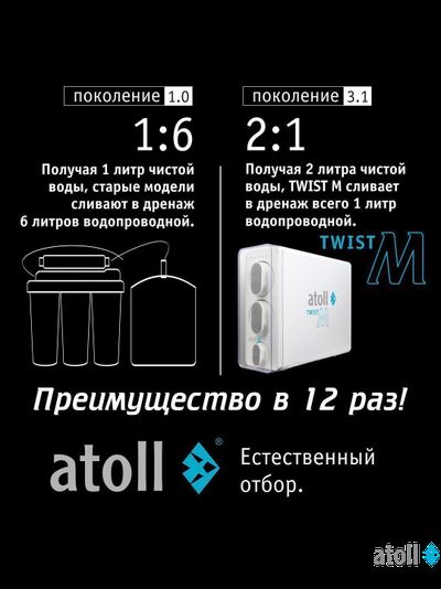 Прямоточная система обратного осмоса atoll Twist M