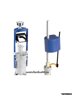 Смывная арматура для унитаза Santek Jica Roca Oli DECO однорежимного клапана c кнопкой, заливной клапан с нижней подводкой, 1/2 37192