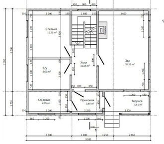 Одноэтажный каркасный дом с мансардой с тремя спальнями 110м² (SK12)