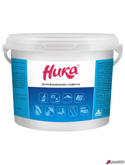 Дезинфицирующие салфетки влажные 300 шт. НИКА, для обработки рук и поверхностей, ведро. 608990