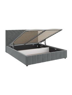 Кровать НЕЛЬСОН / ЗИГЗАГ / 1,6 /ГПМ/ВАРИАНТ 2 (холодный серый)