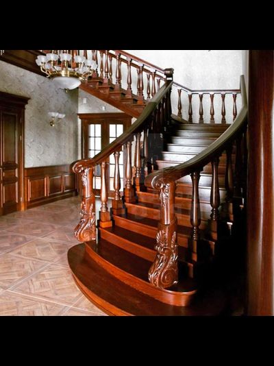 Лестница из массива дерева проект №532