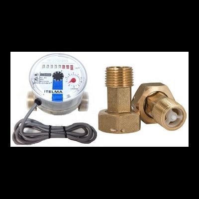 Счётчики для воды ITELMA с импульсным выходом: два счётчика + соединения