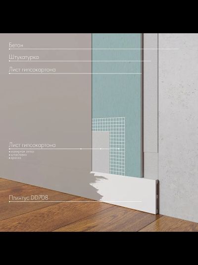 Напольный плинтус Decor Dizayn DD708, 2 метра