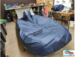 Тент стояночный  на лодку ПВХ - 300 - 320 - 340  для укрытия лодки от дождя пыли и росы (зак.3890)