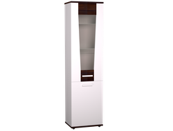 Гостиная НОРВУД - НОРВУД 13 Шкаф для посуды Белый-Орех шоколадный