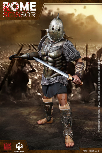 Римский гладиатор скисор (арбелас) в серебряной броне - Коллекционная ФИГУРКА 1/6 Imperial Army Hunting Ground Fighter SCISSOR Silver Edition (HH18034) - HHMODEL & HAOYUTOYS