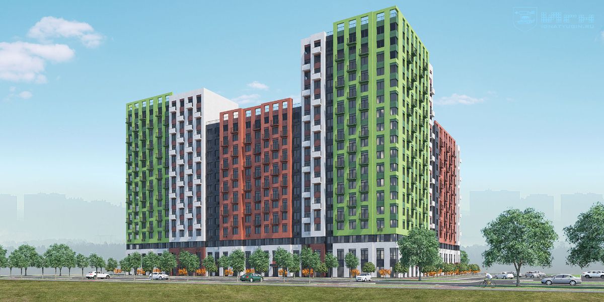 Вариант отделки фасадов многоквартирного дома