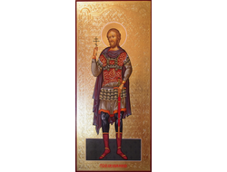 Александр Невский, святой великий князь. Рукописная мерная икона.