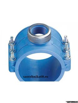 Врезной хомут на воду на 20 25 32 40 50 63 75 90 110 125 ПНД трубу UNIDELTA ПЭ