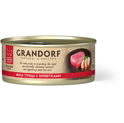 Консерва для кошек Grandorf Филе тунца с креветками 70 г