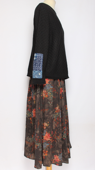 Джемпер ХЛОПОК "ГОЛУБЫЕ НАШИВКИ" серый, черный до р.50