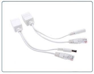 Сплиттер питания и Ethernet для систем IP видеонаблюдения, смешивает питание от 5 -60 В и Ethernet для передачи по кабелю Витая пара 5 категории до 40 метров, пара