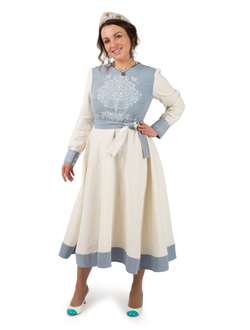 Платье "Древо времени" крапива голубое