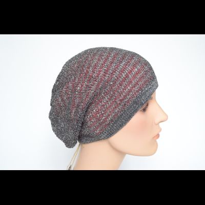 Берет Vizio 6625 серый с бордо