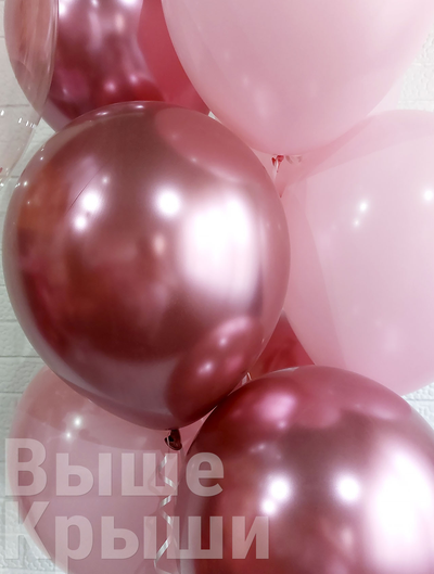 Воздушные шары крупным планом из сета "Роза"