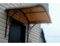 Козырек металлический  с  поликарбонатом - Арт 016