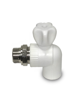 Шаровой кран PP-R для радиатора угловой Pro-Aqua 20пп-1/2 25пп-3/4