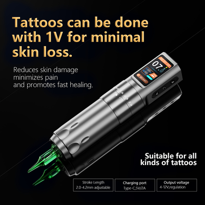 Беспроводная тату машинка BRONC V80 Strokes 2.0 - 4.2mm X 2Power Black