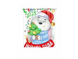 Штора в ванную год Кролика №21