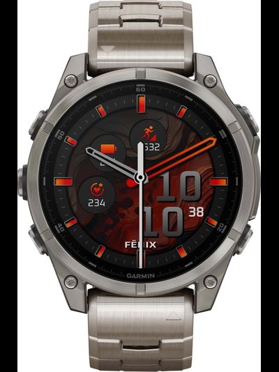 Часы Garmin Fenix 8 - 47mm AMOLED Sapphire Bare Titanium / Graphite / Titanium Band