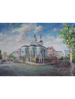 Картина Храм Воздвижения Креста Господня на Чистом Вражке Круглова Светлана