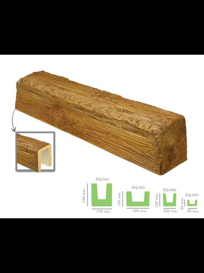 Декоративная балка из полиуретана Fabello Decor - Рустик - EQ 007 (60х90х2000) под покраску