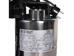 Насос дренажный STOUT, с вертикальным поплавком, кабель 10 м, 230V, Q=150 л/мин, H=8 м (Арт.SPD-0003