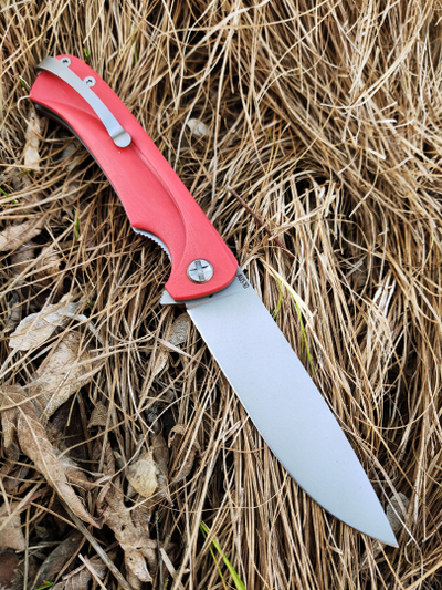 Складной нож Чиж плюс сталь AUS 10,  рукоять G10, цвет красный