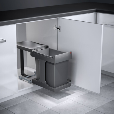 Встраиваемое мусорное ведро 20л Solo Hailo 3636001 выдвигается синхронно