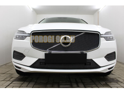 Защита радиатора Volvo XC60 2017- black низ PREMIUM (Inscription, Momentum)