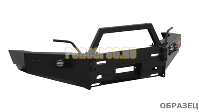Передний силовой бампер без дуг серии Трофи на Nissan Patrol Y61 2004-2010 (02.008.11)