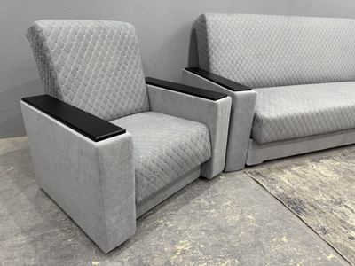 Комплект | Диван  книжка с накладками МДФ + Кресло для отдыха (З)