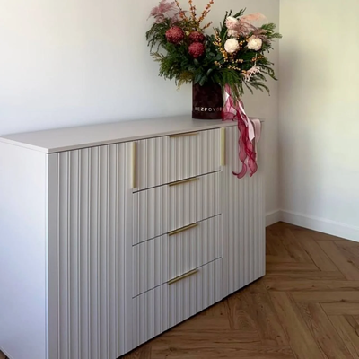 Тефия комод 2-ств с 4 ящиками 1400х450х930 Тефия / Софт Сантьяго